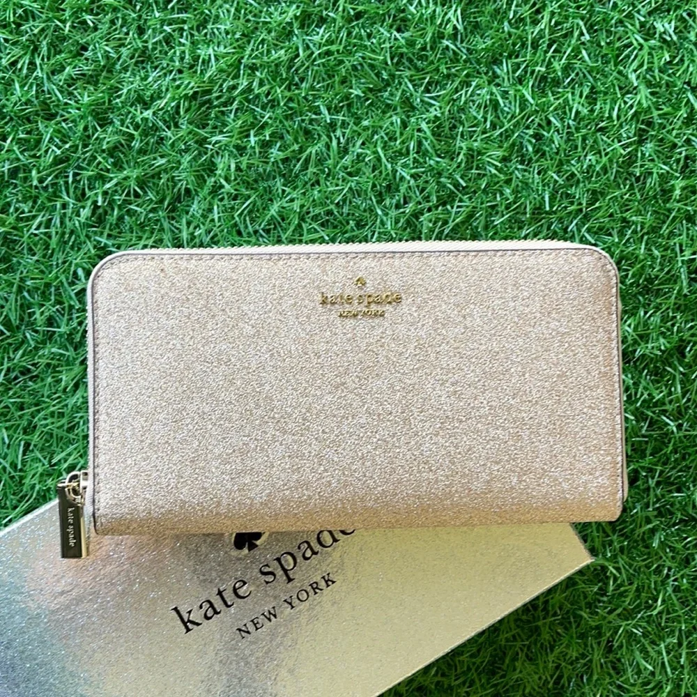 Kate Spade shimmy glitter boxed large continental wallet